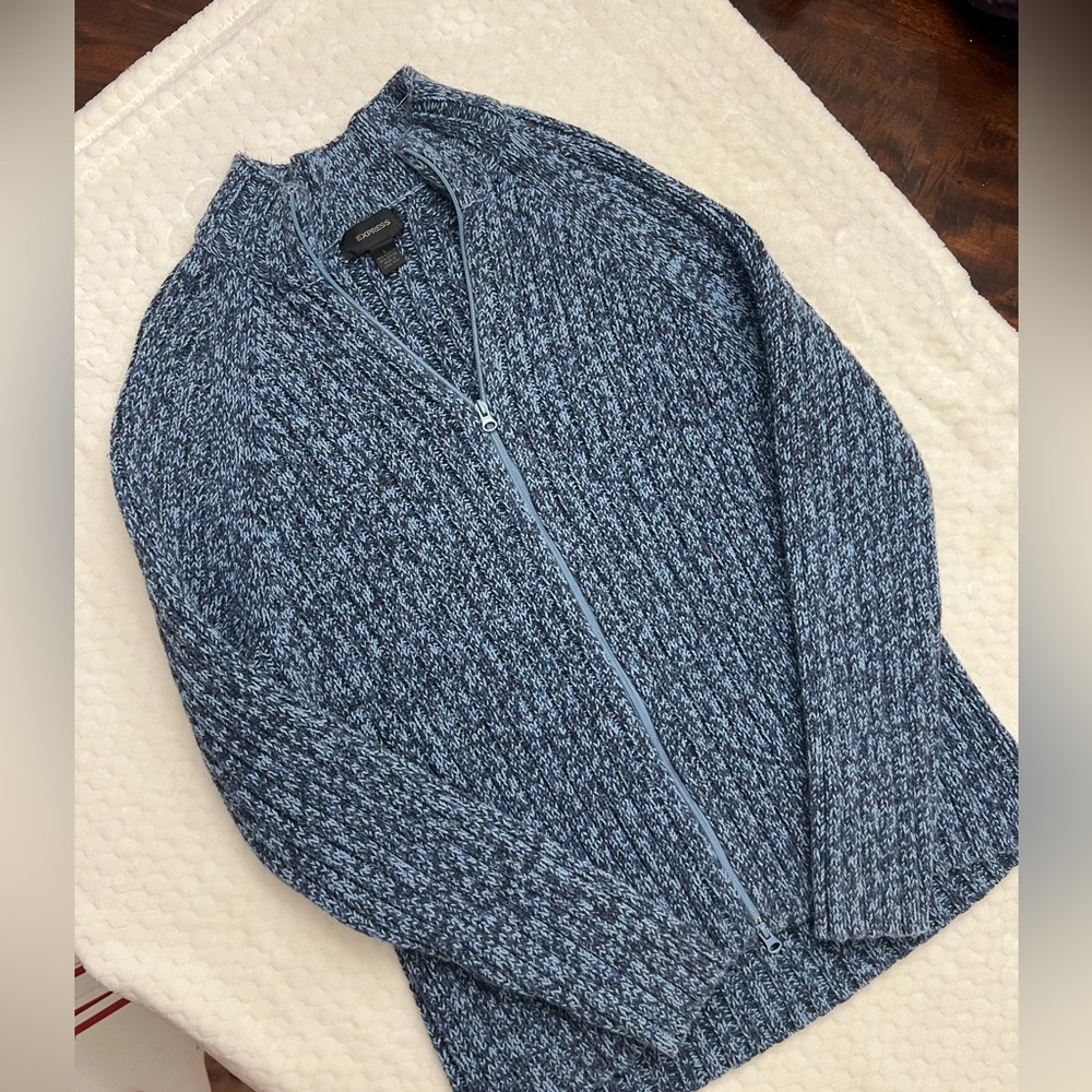 Men’s Large Express Zip Up Knit Sweater